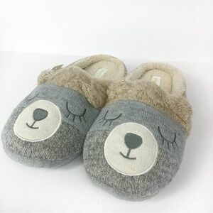 Bear Face Slippers | Plush Fuzzy House Shoes | Women’s XL | Holiday Gift